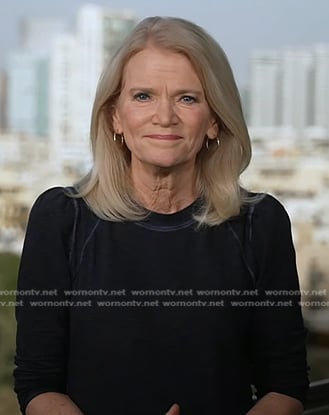 Martha’s navy puff long sleeve top on Good Morning America