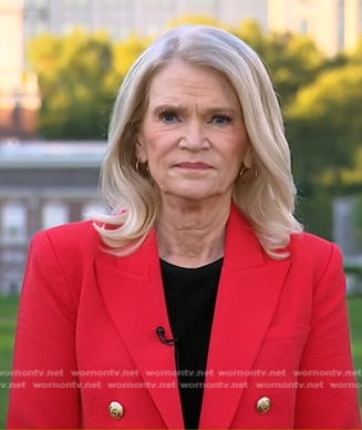 Martha's red double breasted blazer on Good Morning America