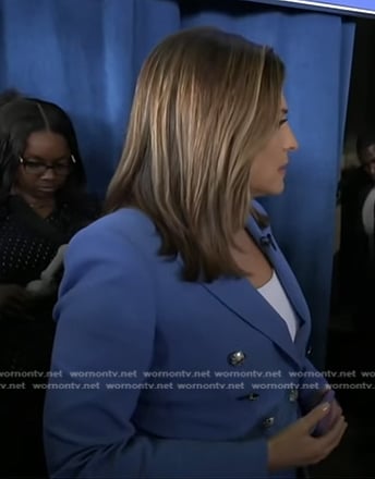 Mary's blue double breasted blazer on Good Morning America