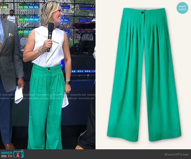 Me+Em Fluid Micro Pleat Wide-Leg Pant worn by Dylan Dreyer on Today