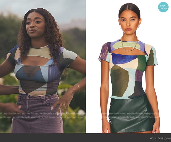 Lisa’s printed cutout top on Bel-Air