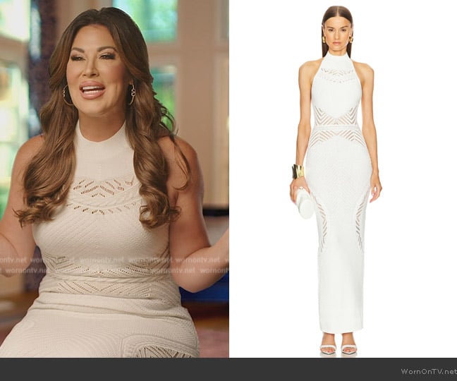 Michael Costello x REVOLVE Iris Maxi Dress worn by Emily Simpson on The Real Housewives of Orange County