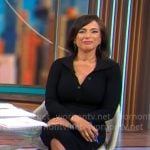 Michelle Miller’s black knit dress with buttons on CBS Mornings