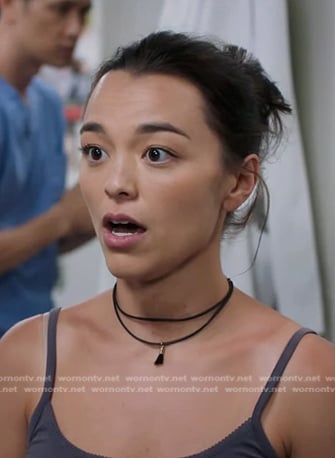 Mika's black layered tassel necklace on Greys Anatomy