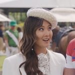 Mindy’s lace beret on Emily in Paris