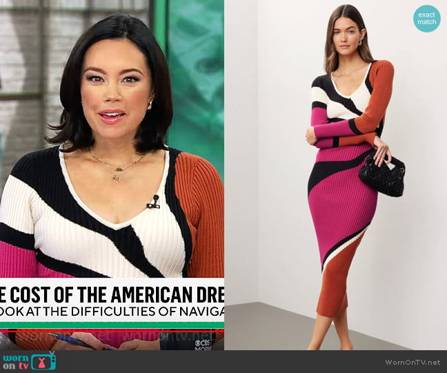 MinkPink Lorna Knit Dress worn by Jo Ling Kent on CBS Mornings