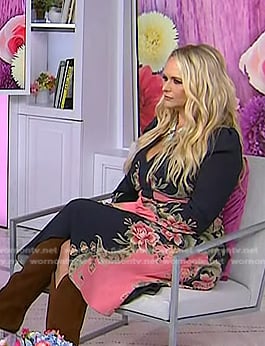 Miranda Lambert's navy and pink floral dress on Today