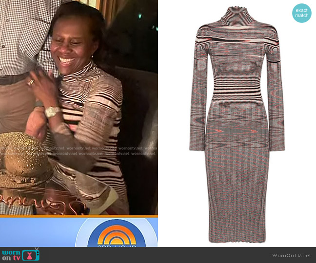 Missoni Ribbed Cashmere Turtleneck Midi Dress worn by Deborah Roberts on Today