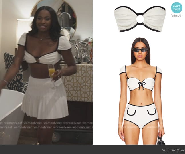 Montce Swim X Olivia Culpo Cabana Bows Bikini Top worn by Hilary Banks (Coco Jones) on Bel-Air