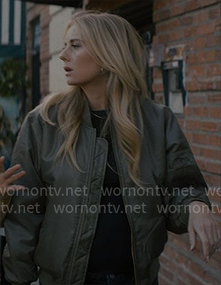 Morgan's green bomber jacket on Nobody Wants This