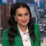 Morgan’s jewel button blouse on NBC News Daily