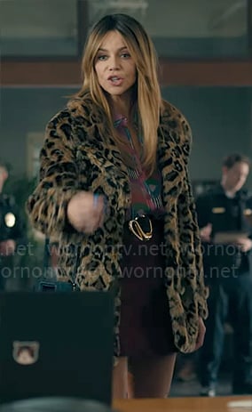 Morgan's leopard fur coat on High Potential