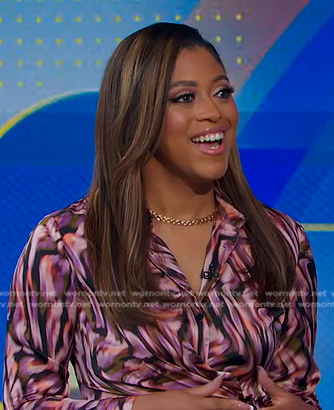 Morgan's printed wrap shirtdres on Good Morning America