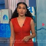 Morgan’s red ruched front dress on NBC News Daily