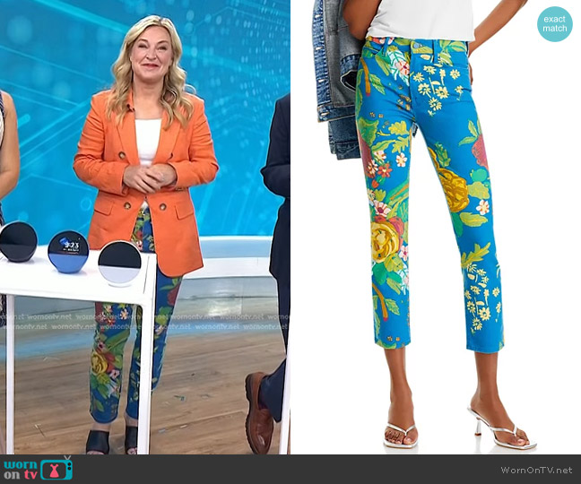 Mother The Dazzler Mid Rise Straight Jeans in Late Bloomer worn by Jennifer Jolly on Today