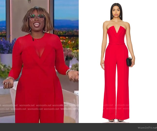 Nadine Merabi Tuxedo Tailored Jumpsuit worn by Jennifer Hudson on The Jennifer Hudson Show