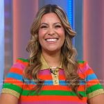 Nadine Ramos’s multicolor striped polo and skirt on Good Morning America