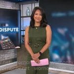 Nancy Chen’s green belted jumpsuit on CBS Mornings