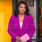 Nancy Chen’s magenta suit on CBS Mornings