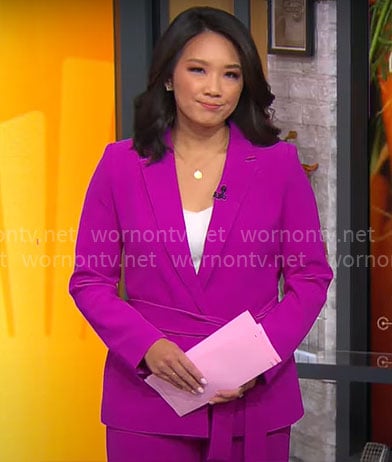 Nancy Chen's magenta suit on CBS Mornings