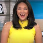 Nancy Chen’s yellow pleated dress on CBS Mornings