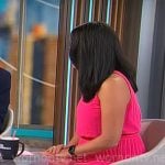 Nancy Chen’s pink pleated dress on CBS Mornings