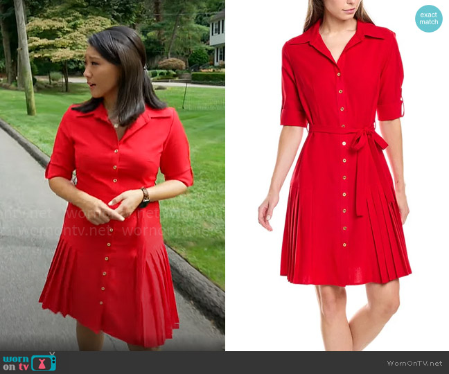 Nanette Lepore Sharagano shirtdress worn by Nancy Chen on CBS Mornings