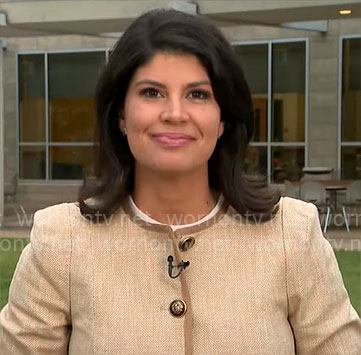 Natalie Brand's beige jacket on CBS Mornings