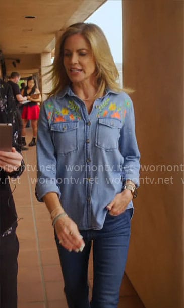 Natalie's floral denim shirt on The Talk