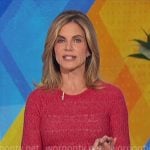 Natalie’s pink pointelle knit sweater on The Talk