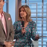 Natalie’s teal floral wrap dress on The Talk