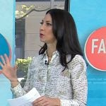Natalie’s white script print blouse on Today