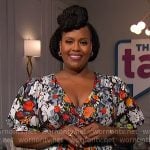 Natasha Rothwell’s floral v-neck dress on The Talk