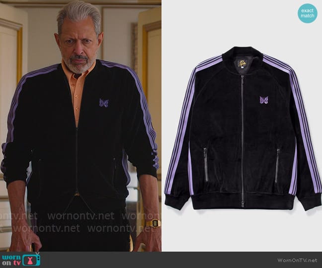 Needles Velour R.C. Track Jacket worn by Zeus (Jeff Goldblum) on Kaos