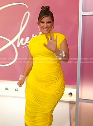 Nelly Furtado’s yellow ruched jersey dress on Sherri