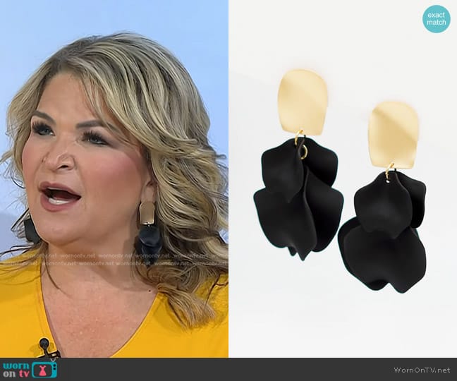 New York & Company Large Petal Drop Earrings worn by Jody Carrington on Today