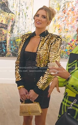 Nicole's gold cropped jacket on Selling Sunset