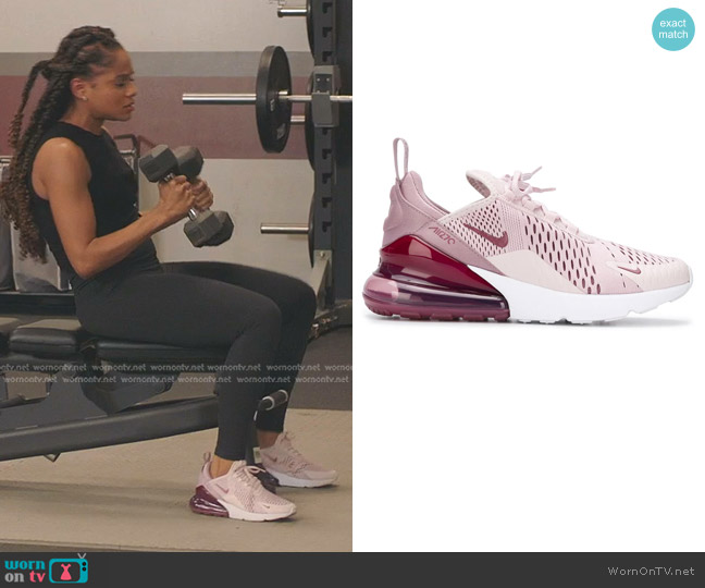 Nike Air Max 270 Sneakers in Barely Rose/Vintagewine worn by Simone (Geffri Hightower) on All American Homecoming