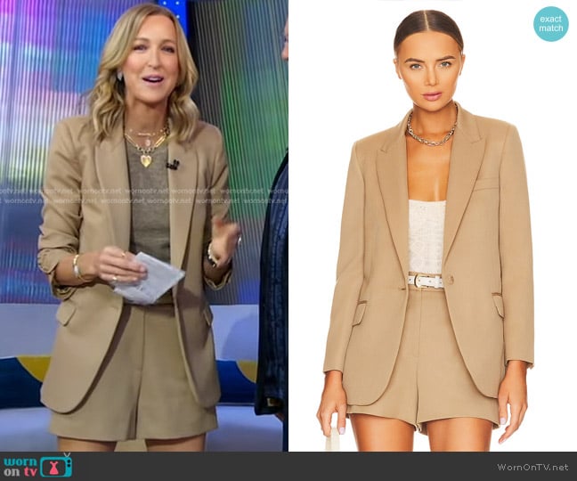 Nili Lotan Diane Blazer and Beatrice Short worn by Lara Spencer on Good Morning America