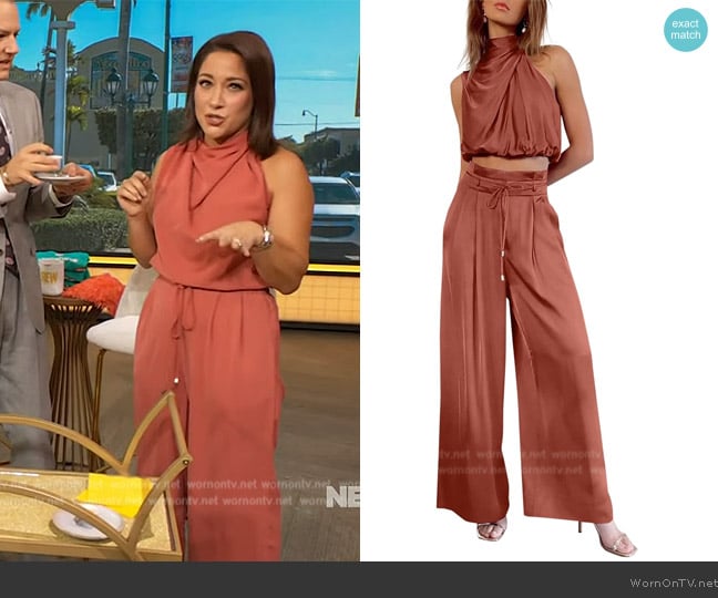 Nollsom Satin Two Piece Outfit worn by Lauren Pastrana on The Drew Barrymore Show