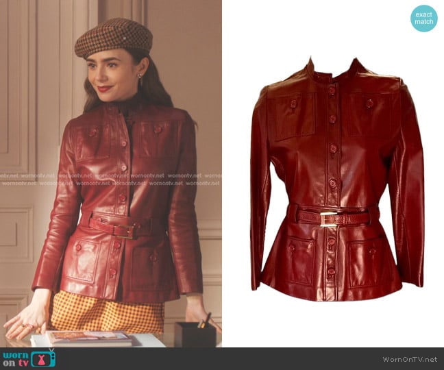 Jean Patou Officer Jacket worn by Emily Cooper (Lily Collins) on Emily in Paris