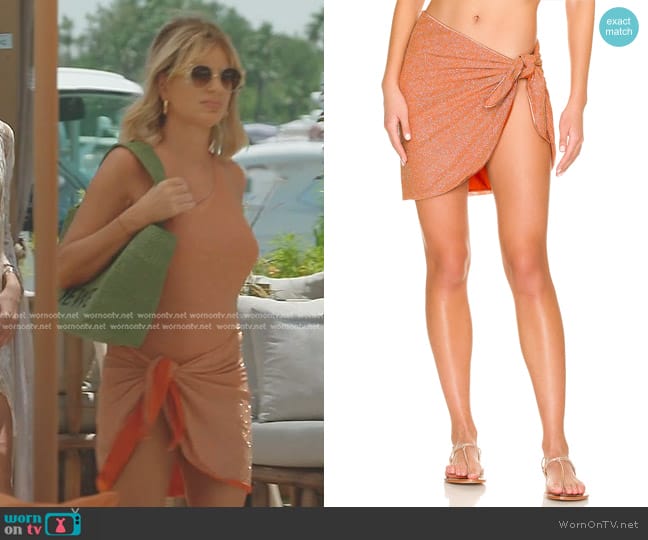 Oseree Shine Mini Pareo in Orange worn by Caroline Stanbury (Caroline Stanbury) on The Real Housewives of Dubai