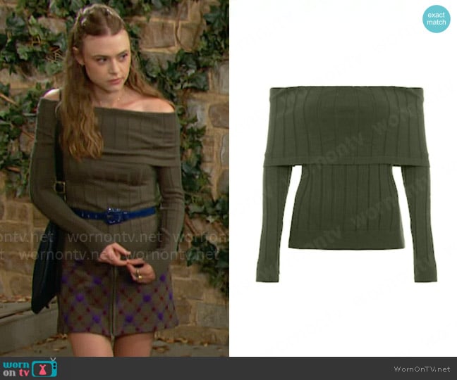 Paola Bernardi Genevive Top worn by Claire Grace (Hayley Erin) on The Young and the Restless