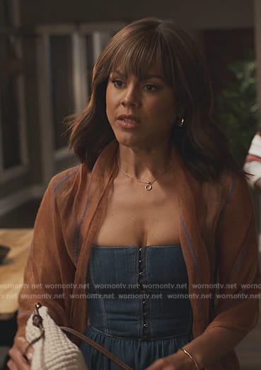 Penelope's denim corset dress on Bel-Air