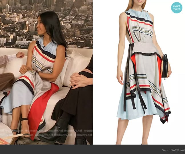 3.1 Phillip Lim Striped Silk Sleeveless Midi-Dress worn by Lisa Ling on The Drew Barrymore Show