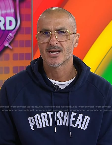 Zane Lowe's navy hoodie on Today