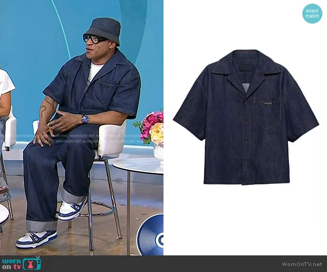 Prada Short-Sleeved Selvedge Denim Shirt worn by LL Cool J on Today