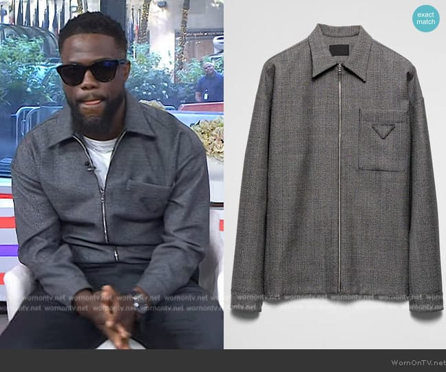 Prada Wool zipper shirt worn by Kevin Hart on Today