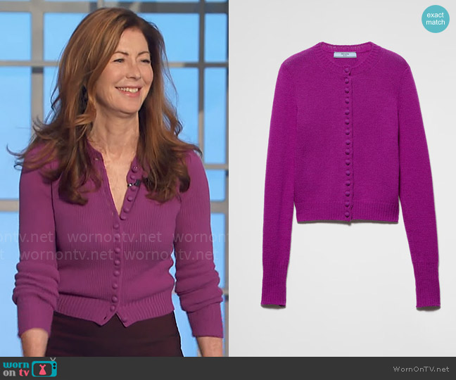 Prada Cashmere Cardigan worn by Dana Delaney on The Talk