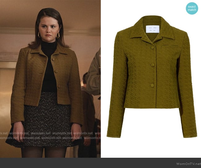 Proenza Schouler Quinn tweed jacket worn by Mabel Mora (Selena Gomez) on Only Murders in the Building